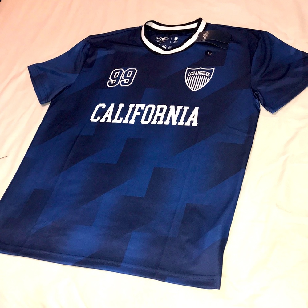 Jersey from hollister size small color blue fit great brand new with tag